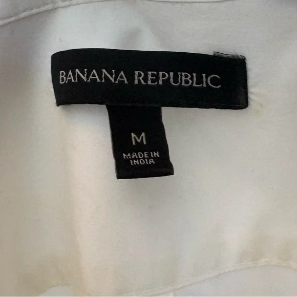 Banana Republic White Long Sleeve Embellished Button Down Shirt - Picture 5 of 7